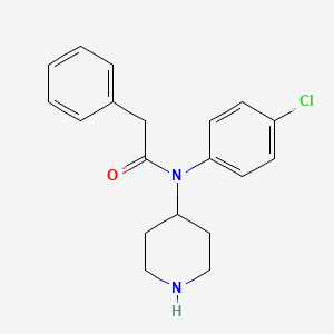 molecular formula C19H21ClN2O B1207354 N-(4-chlorophenyl)-2-phenyl-N-piperidin-4-ylacetamide CAS No. 63260-75-3