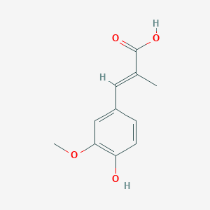 molecular formula C11H12O4 B12073579 3-(4-Hydroxy-3-methoxy-phenyl)-2-methyl-acrylic acid 