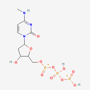 molecular formula C10H16N3O11P3+2 B12073737 Cytidine 5'-(tetrahydrogen triphosphate), 2'-deoxy-N-methyl- 