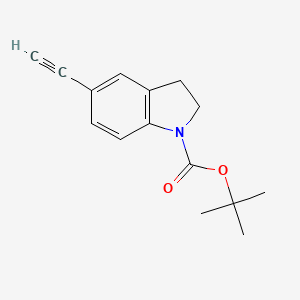 molecular formula C15H17NO2 B12073794 Tert-butyl 5-ethynylindoline-1-carboxylate 