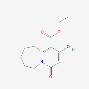 molecular formula C13H17NO4 B12073899 Ethyl 2-hydroxy-4-oxo-4,6,7,8,9,10-hexahydropyrido[1,2-A]azepine-1-carboxylate CAS No. 340020-38-4