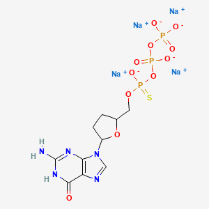 molecular formula C10H12N5Na4O11P3S B12073979 2',3'-Dideoxyguanosine-5'-O-(1-thiotriphosphate) sodium salt 