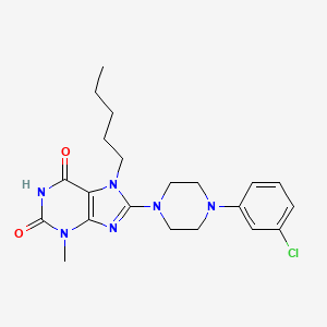 8-[4-(3-Chlorophenyl)-1-piperazinyl]-3-methyl-7-pentylpurine-2,6-dione
