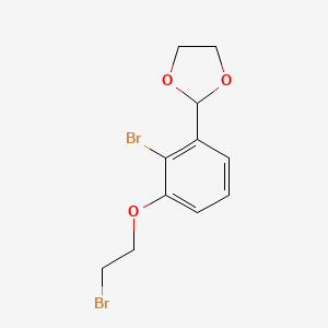 molecular formula C11H12Br2O3 B12074199 2-(2-Bromo-3-(2-bromoethoxy)phenyl)-1,3-dioxolane CAS No. 1425335-65-4