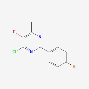 molecular formula C11H7BrClFN2 B12074200 2-(4-Bromophenyl)-4-chloro-5-fluoro-6-methylpyrimidine 