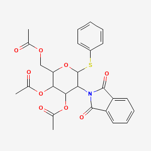 molecular formula C26H25NO9S B12074214 Phenyl-3,4,6-tri-O-acetyl-2-deoxy-2-phthalimido-b-D-thioglucopyranoside 