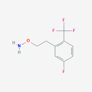 molecular formula C9H9F4NO B12074277 O-{2-[5-Fluoro-2-(trifluoromethyl)phenyl]ethyl}hydroxylamine 