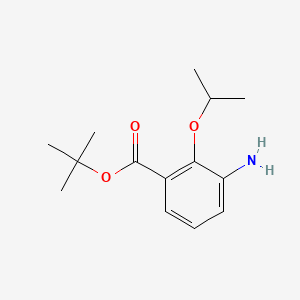 molecular formula C14H21NO3 B12074441 tert-Butyl 3-amino-2-isopropoxybenzoate 