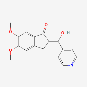 molecular formula C17H17NO4 B12074466 2-(Hydroxy(pyridin-4-yl)methyl)-5,6-dimethoxy-2,3-dihydro-1H-inden-1-one 