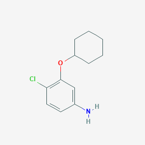 molecular formula C12H16ClNO B12074477 4-Chloro-3-(cyclohexyloxy)aniline 