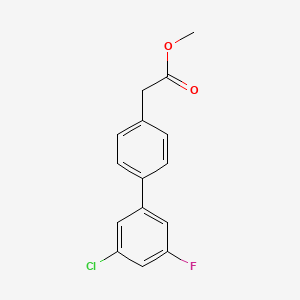 molecular formula C15H12ClFO2 B12074478 Methyl 2-[4-(3-chloro-5-fluorophenyl)phenyl]acetate 