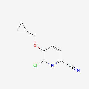molecular formula C10H9ClN2O B12074492 6-Chloro-5-cyclopropylmethoxy-pyridine-2-carbonitrile 