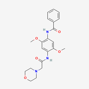 molecular formula C21H25N3O5 B1207454 N-[2,5-dimethoxy-4-[[2-(4-morpholinyl)-1-oxoethyl]amino]phenyl]benzamide 