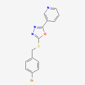 2-[(4-Bromophenyl)methylthio]-5-(3-pyridinyl)-1,3,4-oxadiazole
