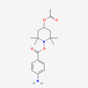 molecular formula C18H26N2O4 B1207460 Benzoic acid, 4-amino-, 4-acetoxy-2,2,6,6-tetramethyl-1-piperidinyl ester 