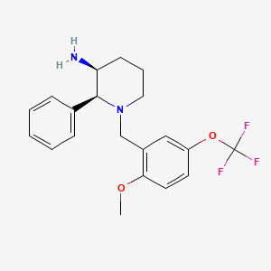 (2S,3S)-1-[[2-Methoxy-5-(trifluoromethoxy)phenyl]methyl]-2-phenylpiperidin-3-amine