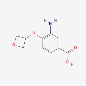 molecular formula C10H11NO4 B12074657 3-Amino-4-(oxetan-3-yloxy)benzoic acid 