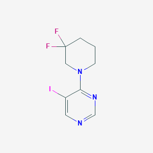 molecular formula C9H10F2IN3 B12074665 4-(3,3-Difluoropiperidin-1-yl)-5-iodopyrimidine 