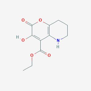 molecular formula C11H13NO5 B12074728 Ethyl 3-hydroxy-2-oxo-5,6,7,8-tetrahydro-2H-pyrano[3,2-B]pyridine-4-carboxylate CAS No. 340020-41-9