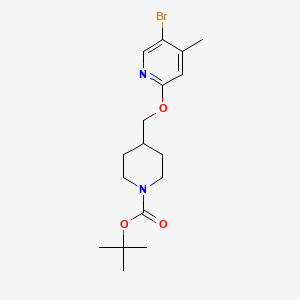 molecular formula C17H25BrN2O3 B12074751 tert-Butyl 4-(((5-bromo-4-methylpyridin-2-yl)oxy)methyl)piperidine-1-carboxylate 