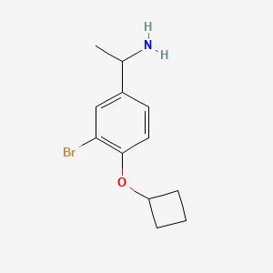 molecular formula C12H16BrNO B12074802 1-(3-Bromo-4-cyclobutoxyphenyl)ethan-1-amine 