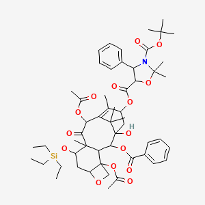 molecular formula C54H73NO15Si B12074891 3-O-tert-butyl 5-O-(4,12-diacetyloxy-2-benzoyloxy-1-hydroxy-10,14,17,17-tetramethyl-11-oxo-9-triethylsilyloxy-6-oxatetracyclo[11.3.1.03,10.04,7]heptadec-13-en-15-yl) 2,2-dimethyl-4-phenyl-1,3-oxazolidine-3,5-dicarboxylate 