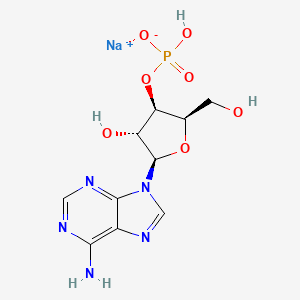 molecular formula C10H13N5NaO7P B12075132 Sodium (2R,3R,4R,5R)-2-(6-aminopurin-9-YL)-5-(hydroxymethyl)-4-(hydroxy-oxido-phosphoryl)oxy-oxolan-3-OL 