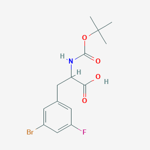 molecular formula C14H17BrFNO4 B12075140 N-Boc-3-bromo-5-fluoro-DL-phenylalanine 