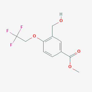 molecular formula C11H11F3O4 B12075171 Methyl 3-(hydroxymethyl)-4-(2,2,2-trifluoroethoxy)benzoate 