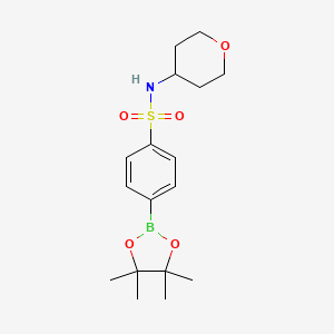 molecular formula C17H26BNO5S B12075181 n-(Tetrahydro-2h-pyran-4-yl)-4-(4,4,5,5-tetramethyl-1,3,2-dioxaborolan-2-yl)benzenesulfonamide 