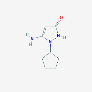 molecular formula C8H13N3O B1207523 5-氨基-1-环戊基-1H-吡唑-3-醇 CAS No. 436088-87-8