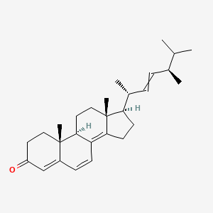 molecular formula C28H40O B1207531 (9R,10R,13R,17R)-17-[(2R,5R)-5,6-dimethylhept-3-en-2-yl]-10,13-dimethyl-1,2,9,11,12,15,16,17-octahydrocyclopenta[a]phenanthren-3-one 