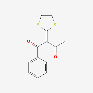molecular formula C13H12O2S2 B1207535 2-(1,3-Dithiolan-2-ylidene)-1-phenyl-1,3-butanedione CAS No. 74440-20-3