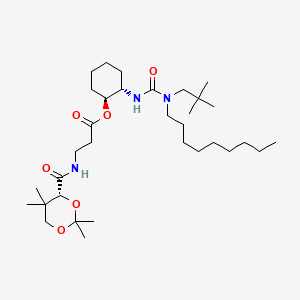 molecular formula C33H61N3O6 B1207544 [(1S,2S)-2-[[2,2-dimethylpropyl(nonyl)carbamoyl]amino]cyclohexyl] 3-[[(4R)-2,2,5,5-tetramethyl-1,3-dioxane-4-carbonyl]amino]propanoate CAS No. 162490-89-3