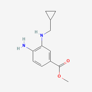 molecular formula C12H16N2O2 B12075619 Methyl 4-amino-3-[(cyclopropylmethyl)amino]benzoate 