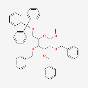 molecular formula C47H46O6 B12075625 Methyl-6-O-trityl-2,3,4-tri-O-benzyl-alpha-D-mannopyranoside 