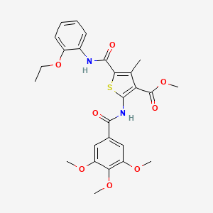 molecular formula C26H28N2O8S B12075670 Methyl 5-((2-ethoxyphenyl)carbamoyl)-4-methyl-2-(3,4,5-trimethoxybenzamido)thiophene-3-carboxylate 