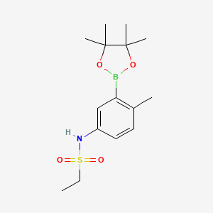 molecular formula C15H24BNO4S B12075697 N-[4-methyl-3-(tetramethyl-1,3,2-dioxaborolan-2-yl)phenyl]ethane-1-sulfonamide 