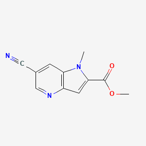 molecular formula C11H9N3O2 B12075769 Methyl 6-cyano-1-methyl-1H-pyrrolo[3,2-b]pyridine-2-carboxylate CAS No. 952182-34-2