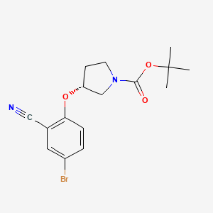 molecular formula C16H19BrN2O3 B12075848 Tert-butyl (R)-3-(4-bromo-2-cyanophenoxy)pyrrolidine-1-carboxylate 