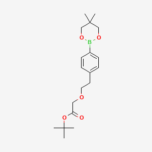 molecular formula C19H29BO5 B12075919 tert-Butyl 2-(4-(5,5-dimethyl-1,3,2-dioxaborinan-2-yl)phenethoxy)acetate 