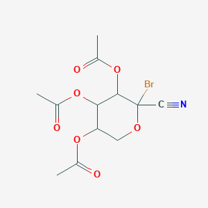 molecular formula C12H14BrNO7 B12075951 (4,5-diacetyloxy-6-bromo-6-cyanooxan-3-yl) acetate 