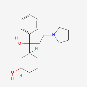 molecular formula C19H29NO2 B1207597 1-(3-Hydroxycyclohexyl)-1-phenyl-3-(1-pyrrolidinyl)-1-propanol CAS No. 74178-38-4