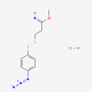 molecular formula C10H13ClN4OS2 B1207598 Methyl-5-(4-azidophenyl)-4,5-dithiapentanimidate CAS No. 75221-90-8