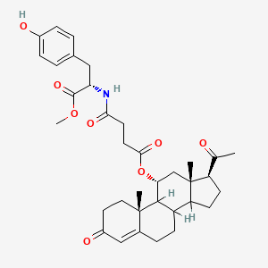 molecular formula C35H45NO8 B1207599 L-Tyrosine, N-(4-(((11alpha)-3,20-dioxopregn-4-en-11-yl)oxy)-1,4-dioxobutyl)-, methyl ester CAS No. 43188-89-2