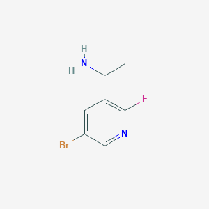molecular formula C7H8BrFN2 B12076007 1-(5-Bromo-2-fluoropyridin-3-yl)ethan-1-amine 