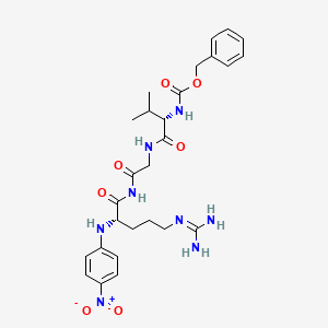 molecular formula C27H36N8O7 B1207601 benzyl N-[(2S)-1-[[2-[[(2S)-5-(diaminomethylideneamino)-2-(4-nitroanilino)pentanoyl]amino]-2-oxoethyl]amino]-3-methyl-1-oxobutan-2-yl]carbamate CAS No. 78333-16-1