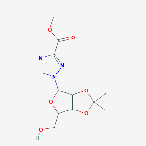molecular formula C12H17N3O6 B12076033 1-[2,3-O-Isopropylidene-beta-D-ribofuranosyl]-1,2,4-triazole-3-carboxylic acid methyl ester 
