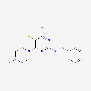 molecular formula C17H22ClN5S B1207604 2-Benzylamino-4-N-methylpiperazino-5-methylthio-6-chloropyrimidine CAS No. 59717-63-4
