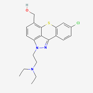 molecular formula C20H22ClN3OS B1207609 8-Chloro-2-(2-(diethylamino)ethyl)-2H-(1)benzothiopyrano(4,3,2-cd)indazole-5-methanol CAS No. 24167-40-6